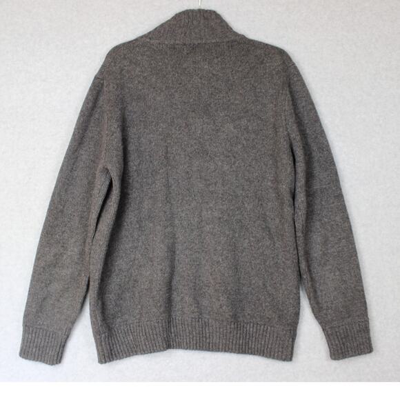 Gap Mens Large Sweater Jacket Button Up Shawl Collar Wool Blend Gray Cardigan - Picture 7 of 7